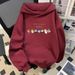 Cartoon Hooded Fleece Long Sleeved Sweatshirt With Trendy Temperament, Fashionable And Versatile Loose Top_viptrois.com
