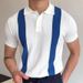Men's Clothing New Style Men's Summer Short Sleeve Knitwear White Striped Slim Fit Business Polo Shirt_viptrois.com