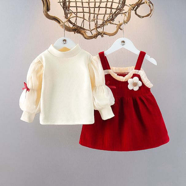kid's clothing Children's winter clothes for babies Fashion winter dresses for girls with fleece_viptrois.com
