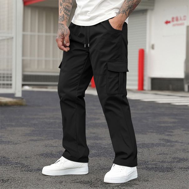 Pure Autumn Size Men's New Woven Euopean And Ameican High Steet Tend Band Reto Casual Long Pants Men_viptrois.com