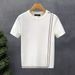 European Light Luxury Short Sleeved Sweater Men 2025 Spring And Autumn Men's Fashion Trendy Knitted Sweater Half Sleeved Casual Knitted T Shirt_viptrois.com