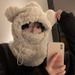Cute thickened plush teddy bear scarf integrated with women's autumn and winter Korean version warm ear protection hat_viptrois.com