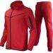 men's sportswear trousers sweatshirt hooded sports suit with printed logo and text_viptrois.com