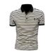 Striped POLO Shirt Men's Short-sleeved T-shirt Summer Solid Color New Casual Round Neck High-end Trendy Brand Versatile Slim-fit T-shirt_viptrois.com