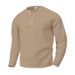 Men's Casual Henley Neck Pullover Knit Sweater With Classic Checkered Jacquard - Breathable & Comfortable For Everyday Wear_viptrois.com