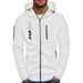 Men's Zip-Up Hoodie – Slim Fit Pullover With Side Pockets, Lightweight Poly-Cotton Blend For Gym & Casual Wear (White, Gray, Black, Navy) – S To Xxxl_viptrois.com