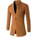 Loom Loom 2025 Foreign Trade Cross-Border New And American Plus Men's Solid Color Single Button Trench Coat Casual European Size_viptrois.com