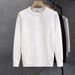 Autumn And Winter Solid Color Round Neck Sweater Thin Fit Autumn Clothes Knitted Sweater Pullover Base Line Clothing_viptrois.com