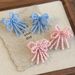 Spring And Summer Girl Beaded Bow Shoe Buckle Retro Knotted Sweet Pink Handmade Beaded Tassel Shoe Accessories_viptrois.com