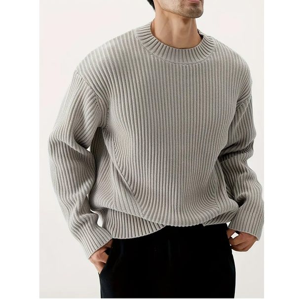 2024 Autumn Winter Loose Casual Style Versatile Pullover Thick Knitted Ins Round Neck Korean Trendy Sweater For Men_viptrois.com