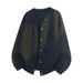 Men's Plus Size Knit Cardigan – Thick Textured Sweater For Autumn & Winter_viptrois.com