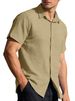 Men's Short-Sleeve Button-Up Shirt – Lightweight Style Casual Shirt For Summer_viptrois.com