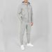 Men's Clothing Classic Zipper Cardigan Trendy Plus Velvet Sweater Suit Drawstring Hooded Customizable Print Two Piece Suit_viptrois.com