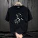 Handsome And Trendy Pure Cotton Short Sleeved T-shirt For Men's American High Street Personality, Versatile Loose Round_viptrois.com