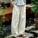 Summer Lyocell Tencel Linen Pants for Men Wide Leg Casual Breathable Long Trousers Cotton Blend Comfortable Fit_viptrois.com