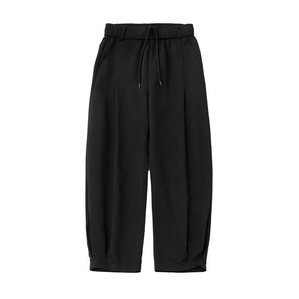 Pure Loose Fit Slightly Tapered Wide Leg Casual For Men Spring Summer New Pleated Design Scimitar Textured Trendy Brand_viptrois.com