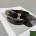 New simple and personalized retro first-layer cowhide gold buckle belt black genuine leather trendy accessories glossy thin belt_viptrois.com