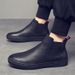 European Warm Series 2025 New Men's Short Genuine Leather Martin With Fleece Lining Warm Slip-On Fashion Boots For Autumn And Winter_viptrois.com