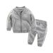 kid's clothing Autumn zipper coat sports hoodie pant two-piece set_viptrois.com