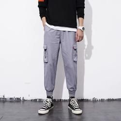 Men's Clothing Casual Black Overalls For Men Slim Fit Casual Sports Pants Nine Points Harem Pants For Men Summer_viptrois.com