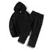 Men's Winter Fleece Hoodie & Pants Set – Plaid Two-Sided Flannel Lounge Outfit (Black/Gray/White, S-XXXL)_viptrois.com