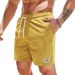 Men's Clothing OOTD Feel Waist Pants Summer Corduroy Shorts Half Length Beach Pants Men's Thin_viptrois.com