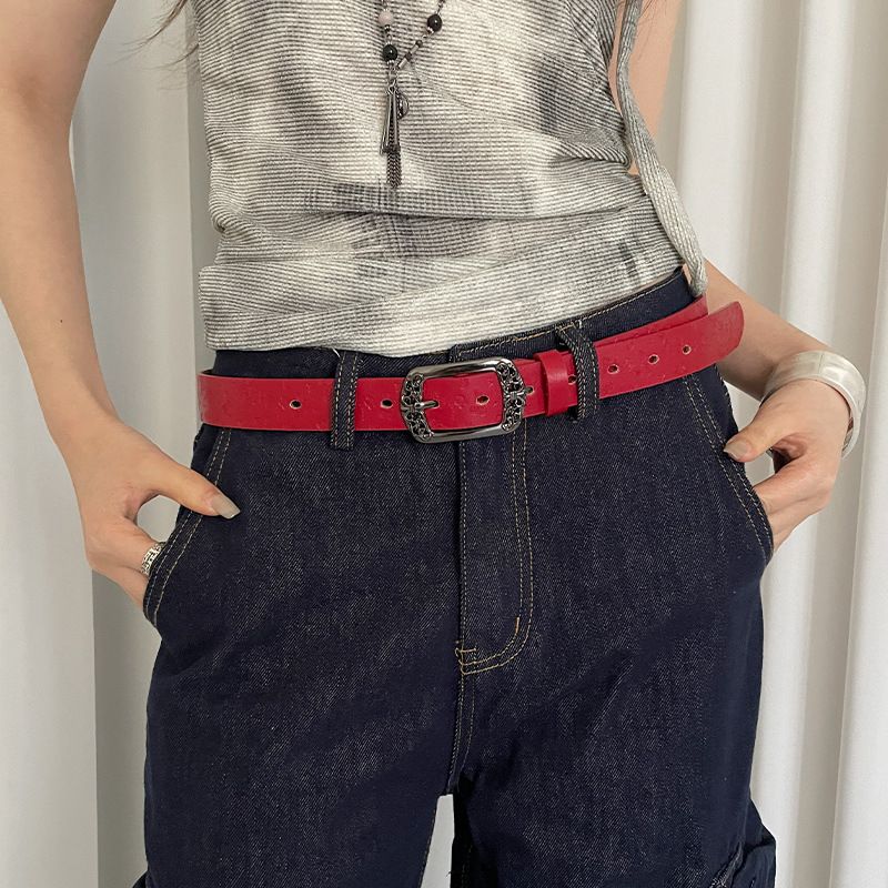 High-end Red For Women 2025 New Style To Match Dresses And Jeans, Slimming Versatile Waist Belt Trendy_viptrois.com