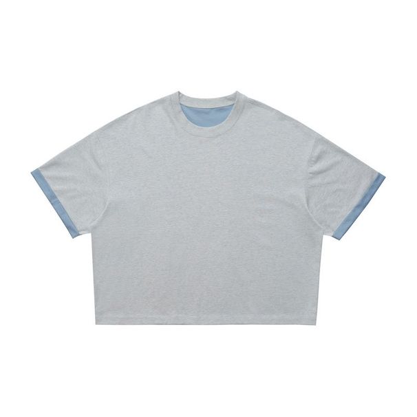 Double-sided For Men, Trendy Black Pure Cotton Round-neck Short-sleeve Cool Breathable T-shirt_viptrois.com