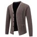 Men's Clothing Fleece-Lined Knit Cardigan Sweater Warm Winter V-Neck Pullover For Casual & Stylish Outfits (Available In 5 Classic Colors & 4 Sizes)_viptrois.com