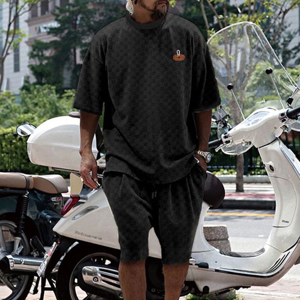 Summer Hot Sale Cross Border Men's Slim Trend Youth Leisure Sports Suit_viptrois.com