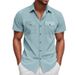 Men's Clothing Casual Outdoor Loose Heavy Lapel Corduroy Workwear Short Sleeved Shirt_viptrois.com