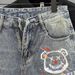 Men's Clothing Summer Thin Fashion Ripped Patch Denim Shorts Men's Trendy Brand All Match Cat Whisker Distressed Beggar Five Point Pants_viptrois.com