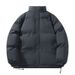 Unisex Streetwear Puffer Jacket – Oversized Winter Coat – Stand Collar – Solid Colors (Black/Beige/Grey/Brown/Pink) – Couple Matching (S-XXXL)_viptrois.com