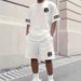 Men's Clothing Shorts Short Sleeved T Shirt Casual Sportswear Los Angeles Letter T Shirt Suit_viptrois.com
