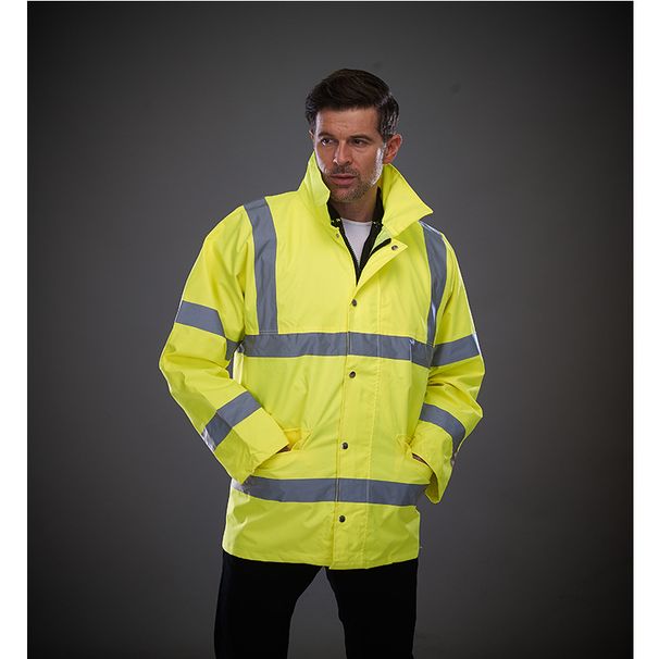 Men's Clothing Reflective Jacket Men Autumn And Winter Waterproof Thick Warm Reflective Cotton Coat Outdoor Engineering Port Warning Workwear_viptrois.com