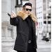 "Men's Mid-Length Parka Coat With Detachable Rex Rabbit Fur Lining & Fox Fur Collar – Premium Winter Outerwear"_viptrois.com