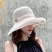 Summer Mesh Sun Hats For Women UV Protection Wide Brim Packable Beach Bucket Hat_viptrois.com