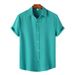 Men's Clothing Summer New Short Sleeved Solid Color Men's Shirt Tops_viptrois.com