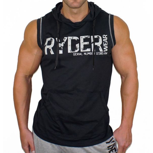 Muscle Fitness Brothers Sports Hooded Vest Men's Summer Loose Breathable Sleeveless Vest Basketball Training Uniform_viptrois.com