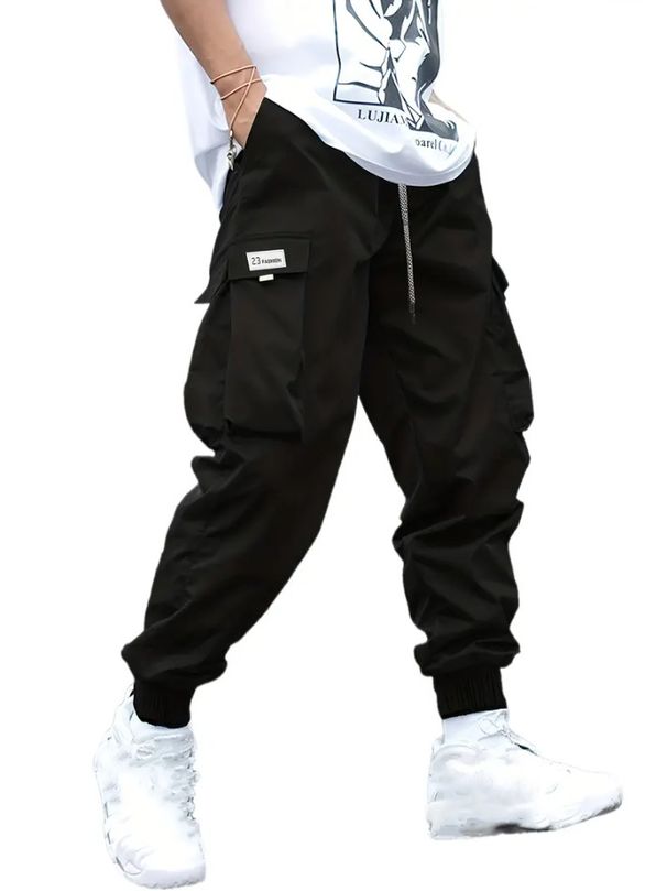 Men's Clothing Large Size Overalls Autumn Men's Casual Pants With Multiple Pockets For Teenagers With Loose Cuffs_viptrois.com