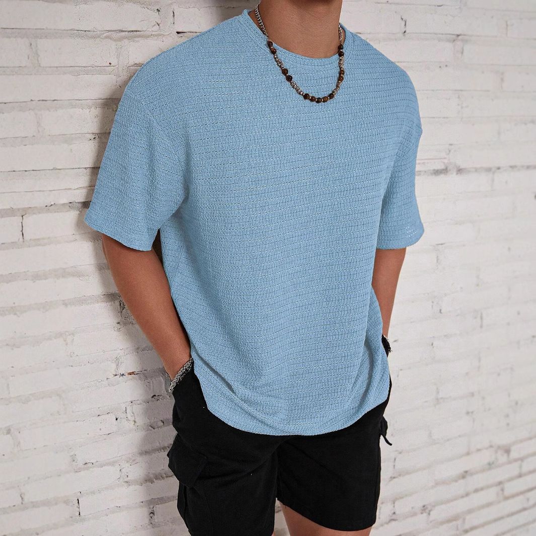 Men's Clothing Casual Versatile Loose Trendy Short Sleeved Collar Men_viptrois.com