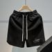Men's Clothing Athletic Shorts Breathable Gym Running Basketball Shorts Loose Fit Casual Streetwear For Summer (Letter Print, S-4XL) - Grey/Black_viptrois.com