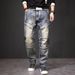 Spring And Autumn New Products Heavy Industry Washing Jeans Men's American High Street Loose Nostalgic Retro American Straight Pants_viptrois.com