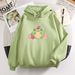 2022 Korean Style Matcha Green Frog Cute Autumn Winter New Versatile Personality Print Hoodie Sweatshirt_viptrois.com