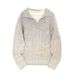 Spring and Autumn New Solid Color Top Paired with Fashionable, Versatile, Loose, Comfortable, Trendy Brand Knitted Sweater_viptrois.com