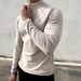 Men's Clothing Pure White Double Sided German Velvet Bottoming Shirt Men's Autumn And Winter Half High Collar Sweatshirt Sports Fitness Training Suit_viptrois.com