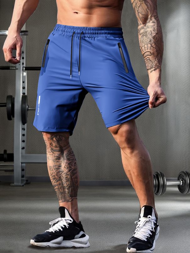 Lightweight Quick-Dry Men's Gym Shorts - High Stretch Athletic Training Shorts For Running, Hiking & Workouts (Black/Grey/Khaki/Blue) - EU Sizes_viptrois.com
