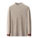 Pure Autumn Winter New Anti-Pilling Sweater Men's Round Neck Jacquard Base Shirt Casual Warm Knitted Top Inner Wear_viptrois.com