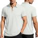 Summer Popular Ice-feeling Men's Short-sleeved Lapel Color-matching Button-up Elastic Casual Polo Shirt_viptrois.com