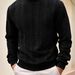 Pure Cross-Border European Size Autumn Winter Knitted Sweater Daily Solid Color Youth Men's Fashion Jacquard High Neck Warm_viptrois.com
